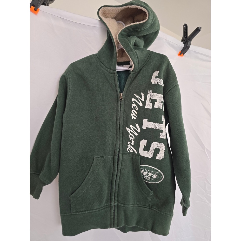 Kids Green NFL New York Jets Fleece Lined Zip Hoodie Jacket